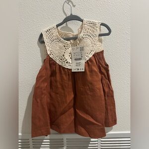 Zara Kids Tank Top in Rust and Cream